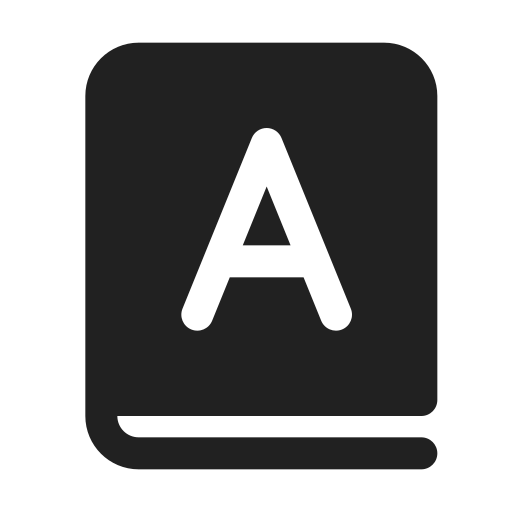 Ic, fluent, book, letter, filled icon