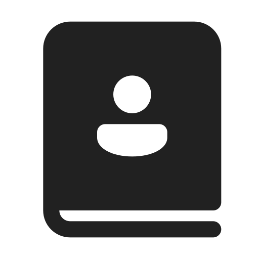 Ic, fluent, book, contacts, filled icon