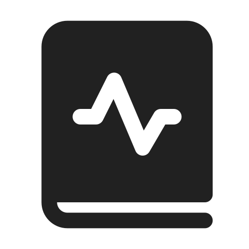 Ic, fluent, book, pulse, filled icon