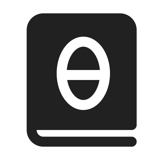 Ic, fluent, book, theta, filled icon