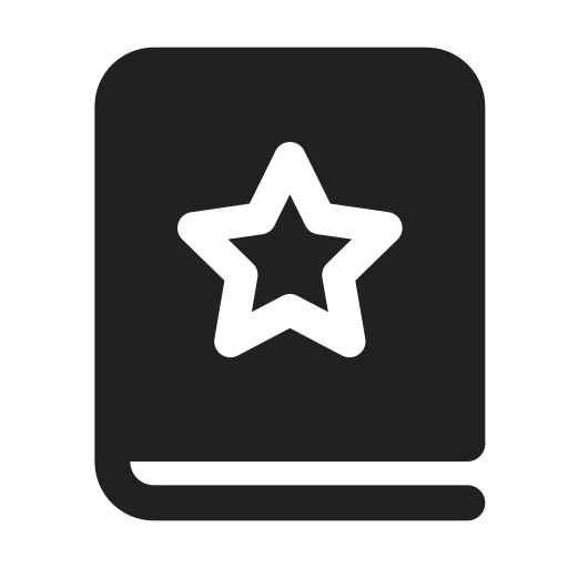 Ic, fluent, book, star, filled icon
