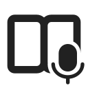 Ic,Fluent,Book,Open,Microphone,Filled ok 