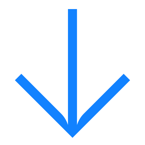 Arrow, down, line, turn icon