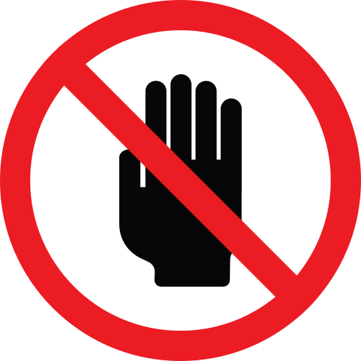 Forbidden, hand, prohibition, warning icon