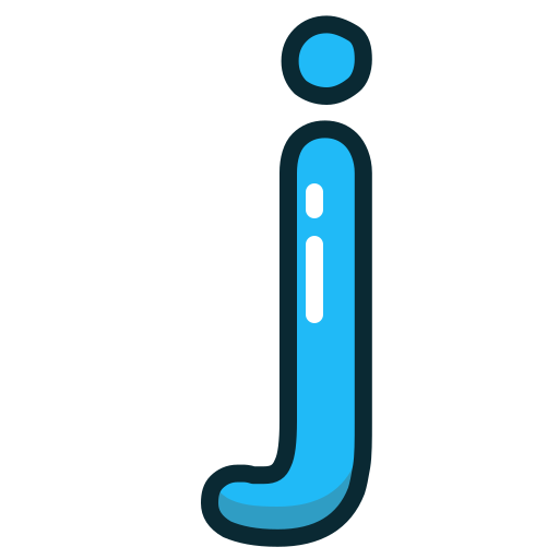 Blue, j, letter, lowercase icon