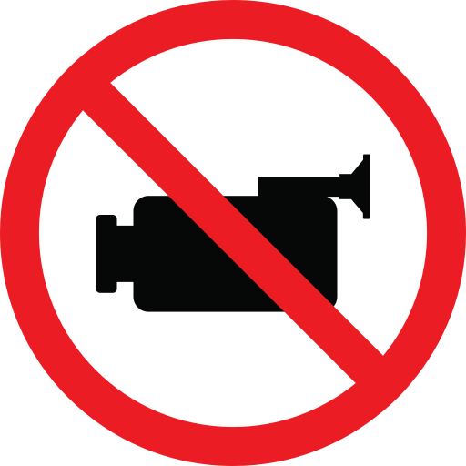 Camera, forbidden, prohibition, warning icon