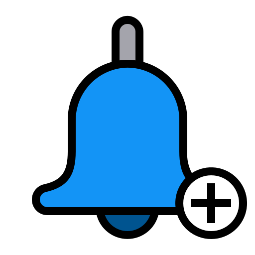 Add, alarm, bell, reminder icon