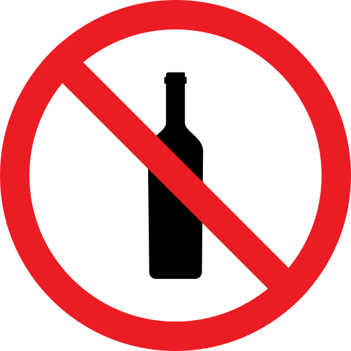 Alcohol, bottle, forbidden, prohibition icon