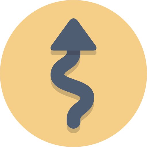 Windy, arrow, curve icon