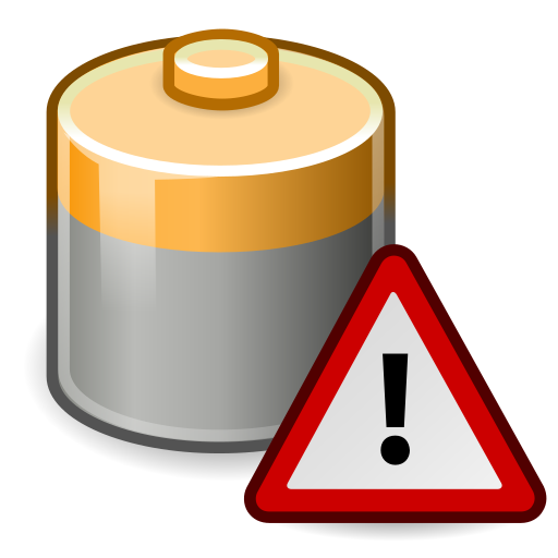 Battery, caution icon