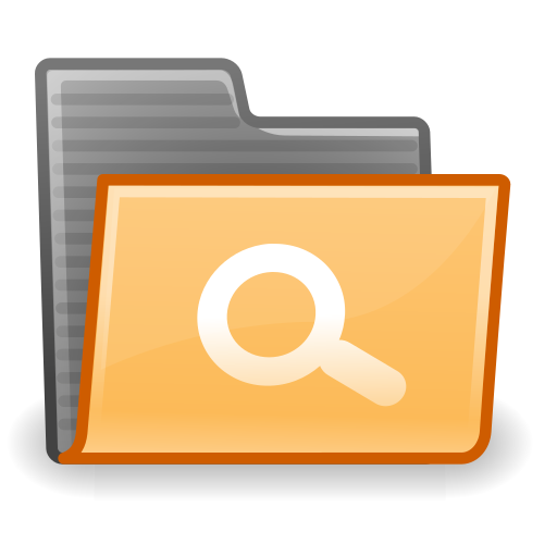 Folder, saved, search icon