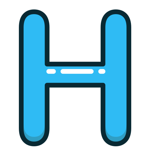 Blue, h, letter, alphabet, letters icon