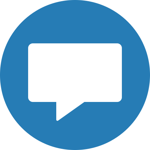 Blue, chat, chatting, circle, comment, message, messaging icon