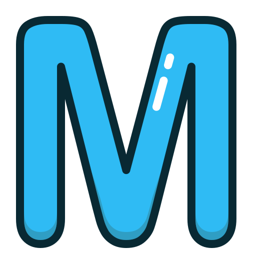 Blue, letter, m, alphabet, letters icon
