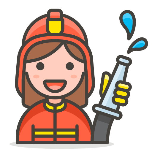 Woman, firefighter icon