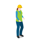 Female, standing, warehouse, warehousewoman, woman icon