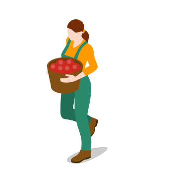 Farm, farmer, female, gathering, people, woman icon