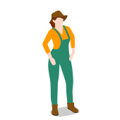 Farm, farmer, female, people, standing, woman icon