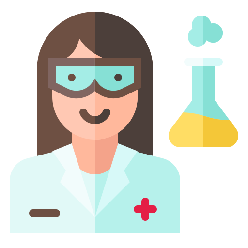 Avatar, woman, researcher, virus, scientist icon