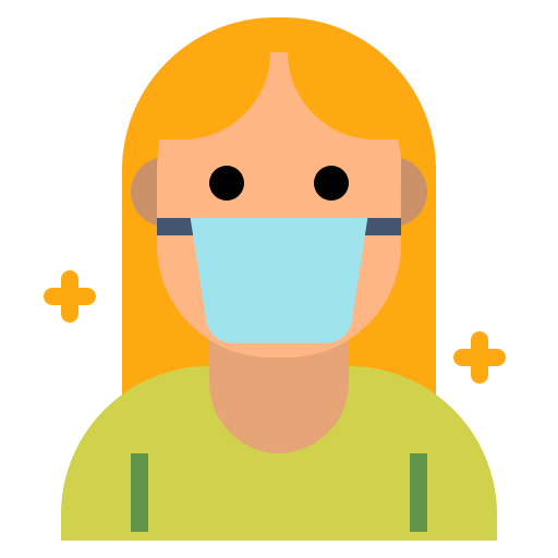 Avatar, coronavirus, covid19, face, mask, sick, woman icon