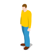 Male, man, standing, human, person, user icon