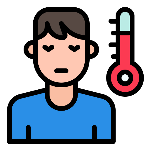 Avatar, fever, man, patient, virus icon