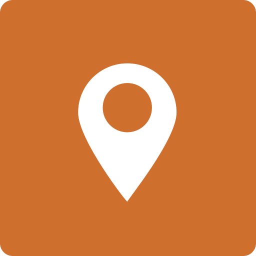 Location, media, social, square icon
