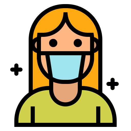 Avatar, coronavirus, covid19, face, mask, sick, woman icon