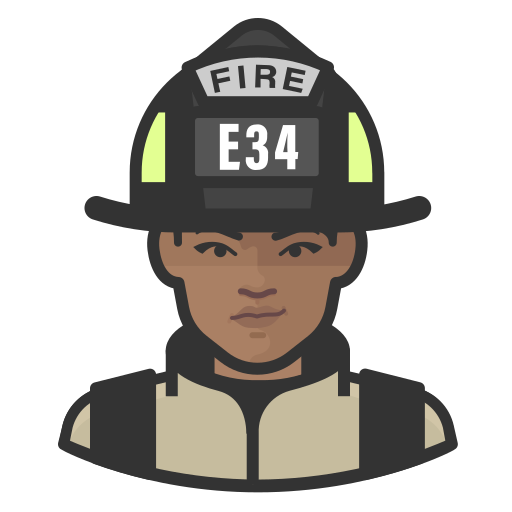 Black, coronavirus, female, firefighter icon