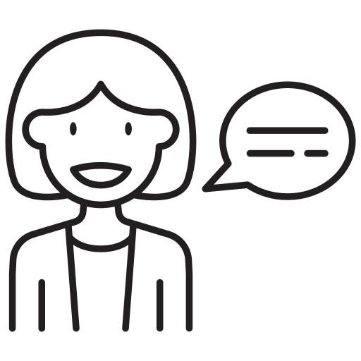 Discussion, people, presentation, speaking, speech, talking, woman icon