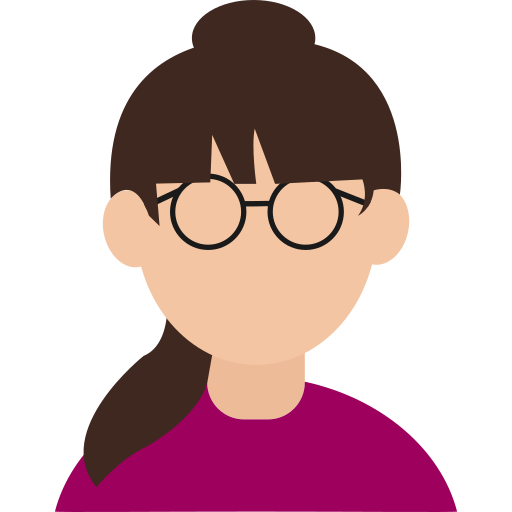 Avatar, female, girl, glasses, gloria, intelligent, smart icon
