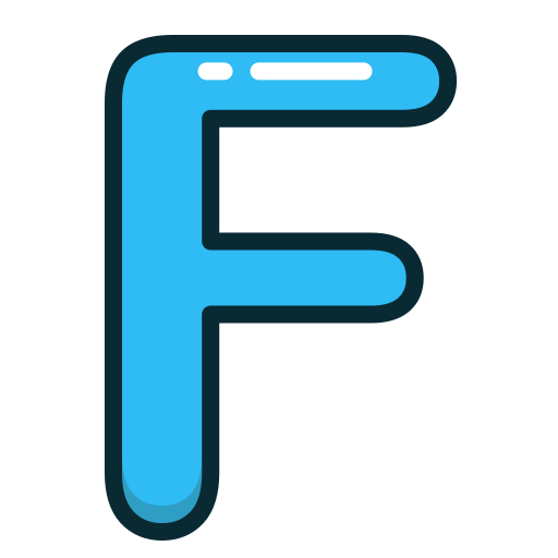 Blue, f, letter, alphabet, letters icon