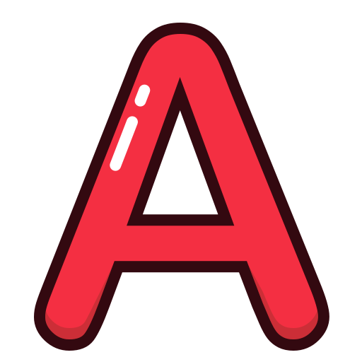 A, letter, red, alphabet, letters icon