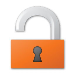 Red, unlock icon