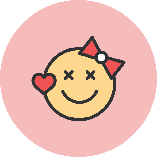 Girl, smiley icon