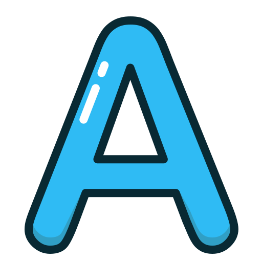A, blue, letter, alphabet, letters icon