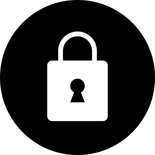 Circle, lock, privacy, safe, secure, security icon