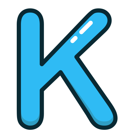 Blue, k, letter, alpabet, letters icon