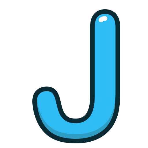 Blue, j, letter, alphabet, letters icon