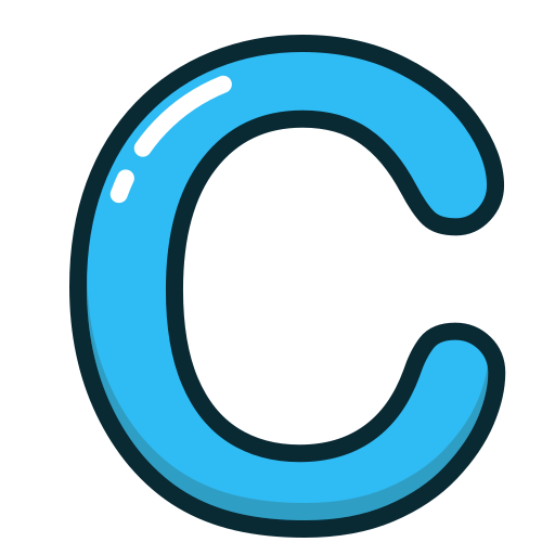 Blue, c, letter, alphabet, letters icon