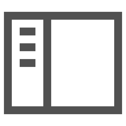 Interface, left, menu, sidebar, window icon