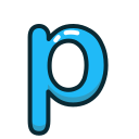 Blue,Letter,Lowercase,P