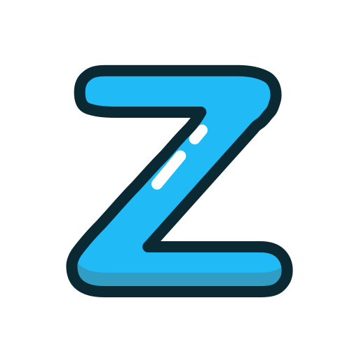 Blue, letter, lowercase, z icon