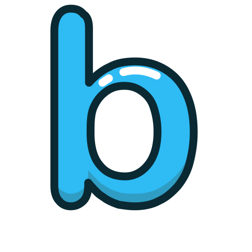 B, blue, letter, lowercase icon