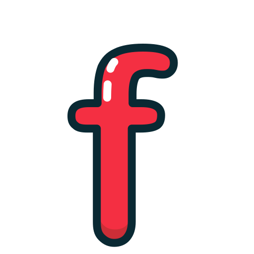 F, letter, lowercase, red icon