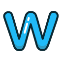 Blue,Letter,Lowercase,W