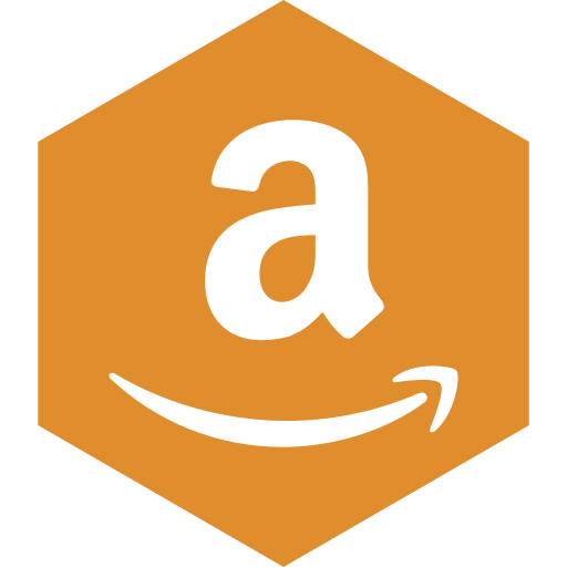 Amazon, hexagon, media, social icon