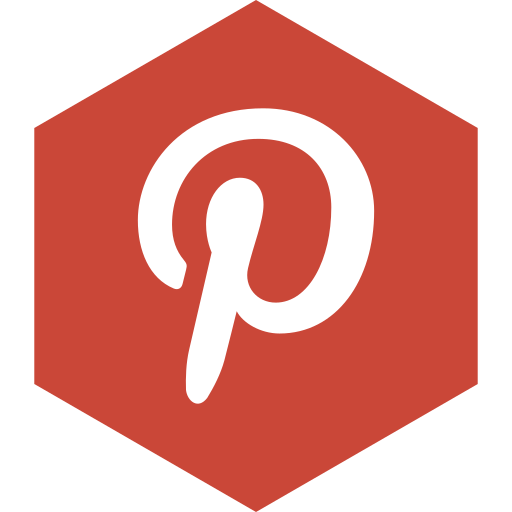 Hexagon, media, pinterest, social icon