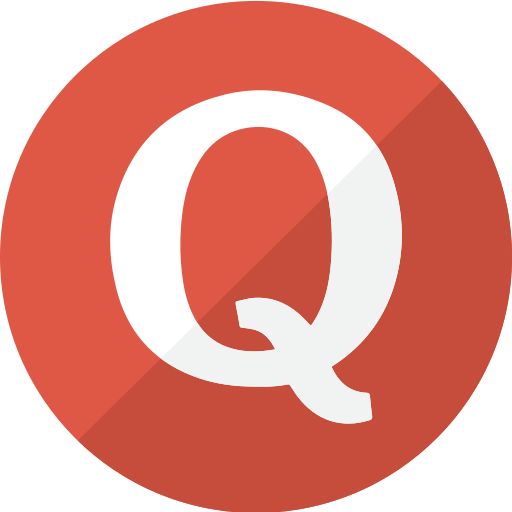 Modern, simple, quora, question, social, red icon
