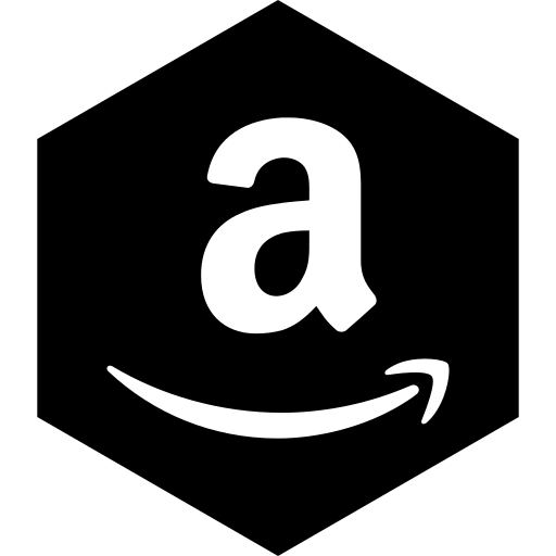 Amazon, hexagon, media, social icon
